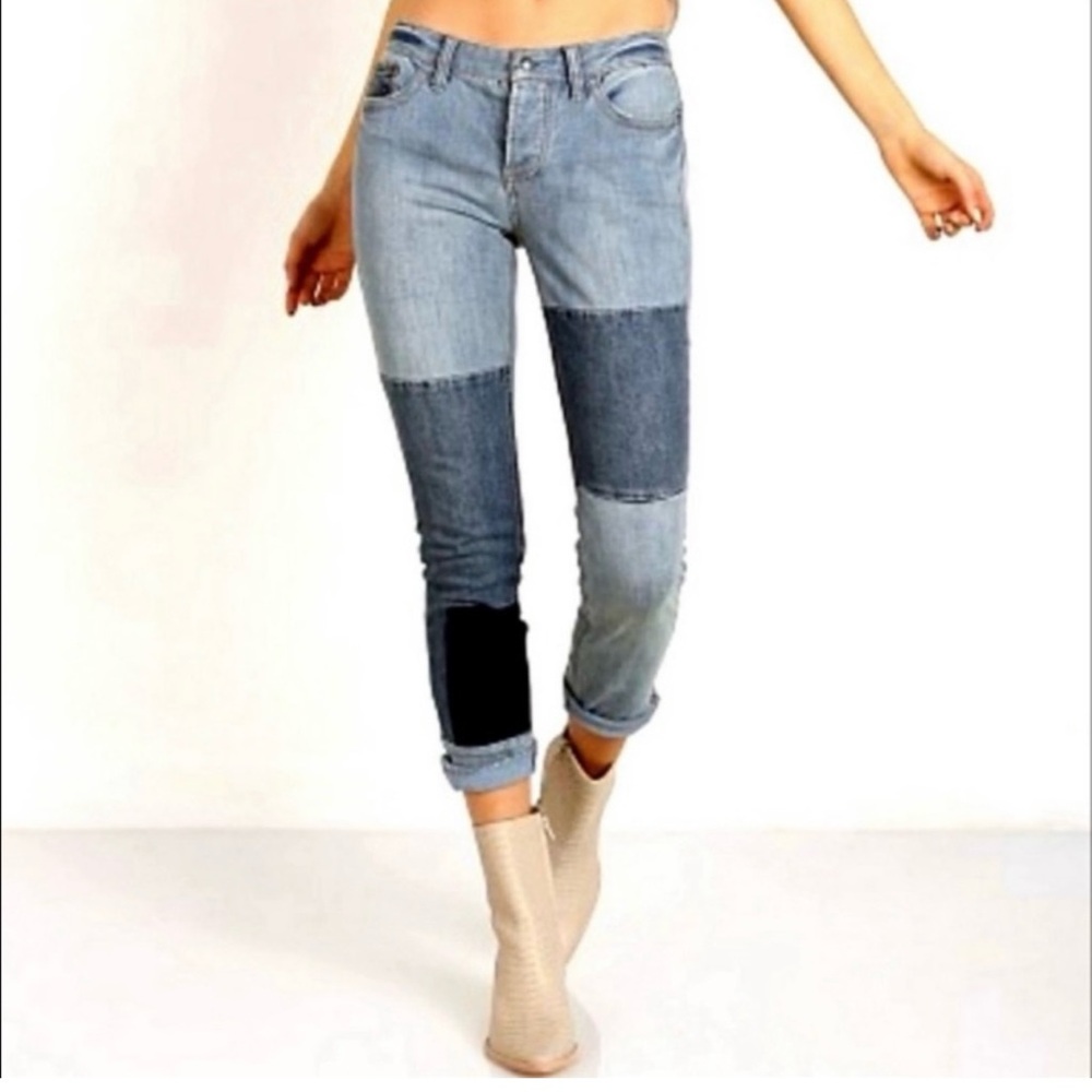 Free People Skinny Patchwork Jeans 27